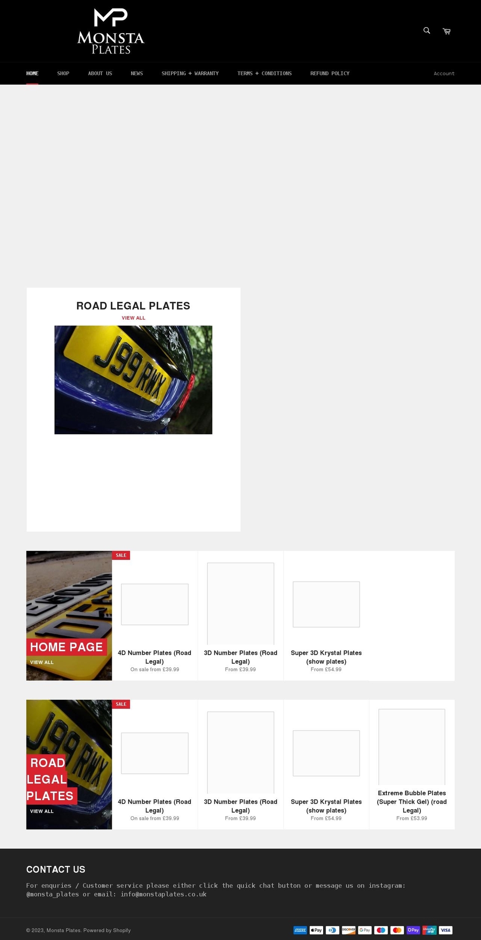 monstaplates.co.uk shopify website screenshot