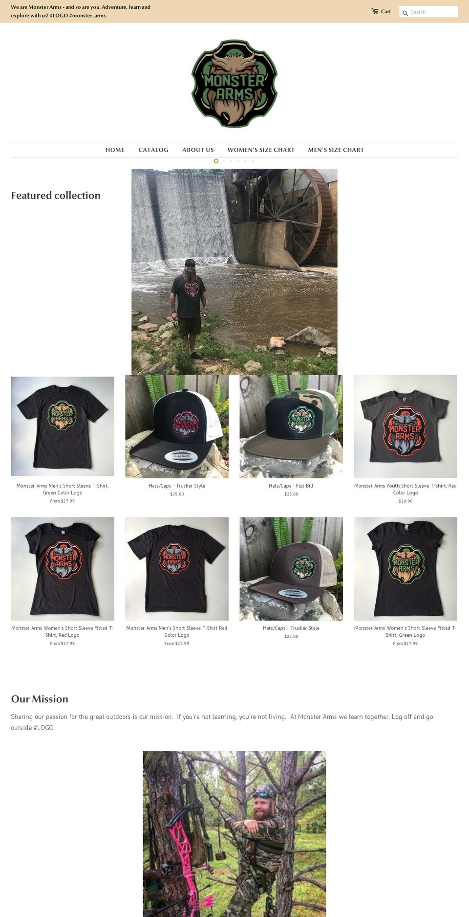 monsterarms.com — Shopify storefront screenshot