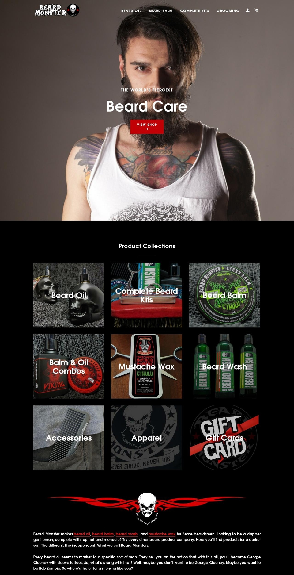 monsterbeardcare.com shopify website screenshot