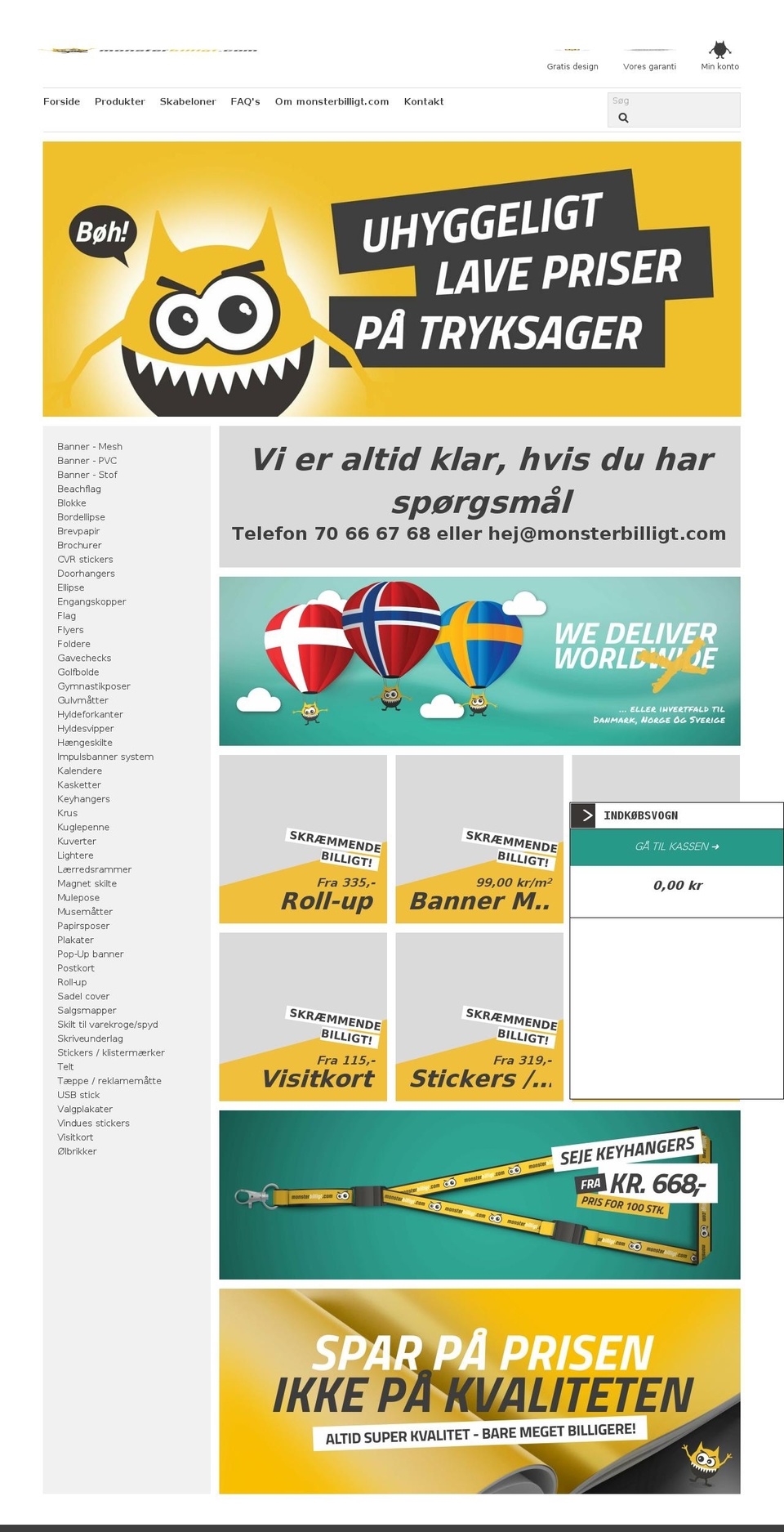 Monsterbilligt Shopify theme site example monsterbillig.com