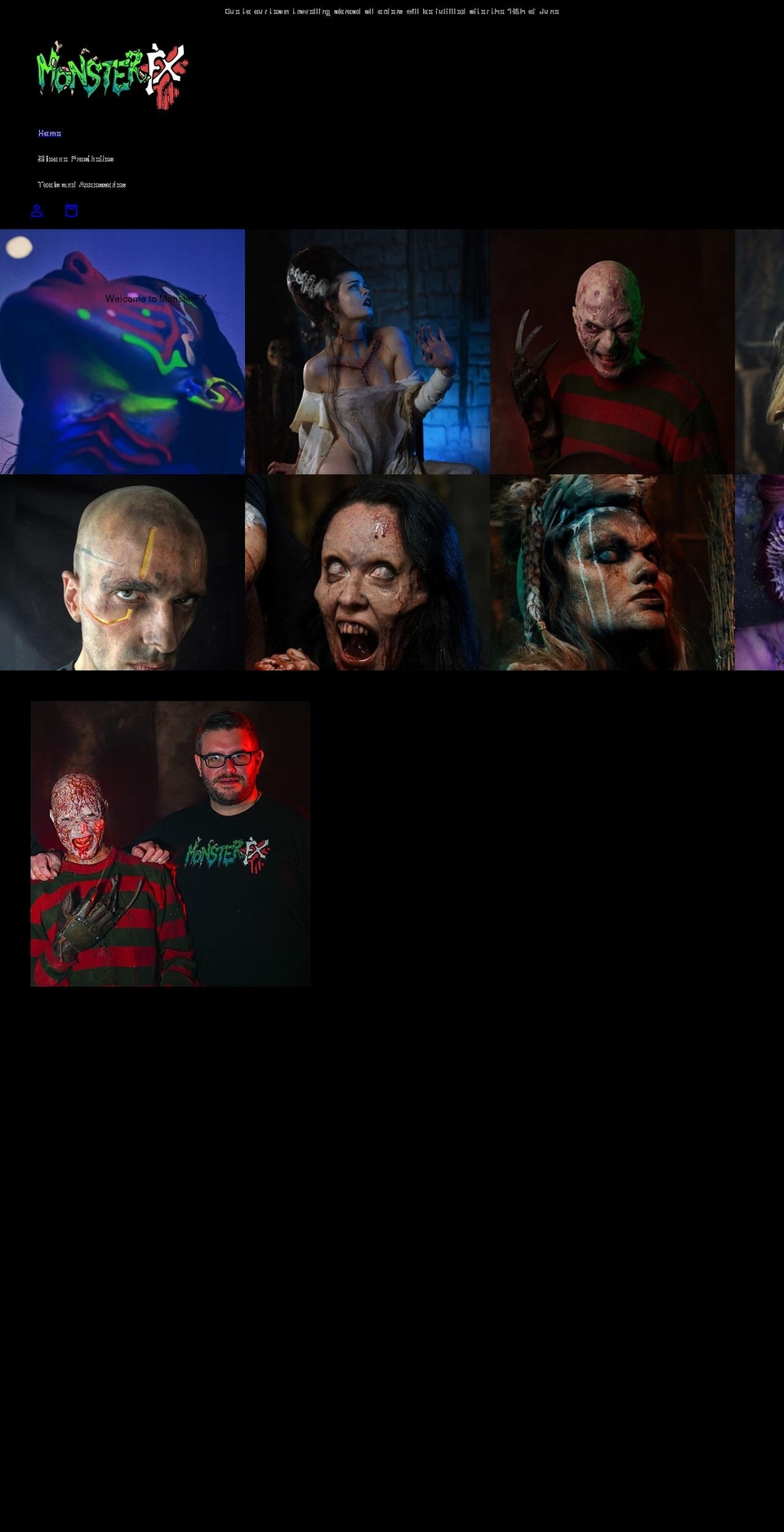 monsterfx.co.uk shopify website screenshot