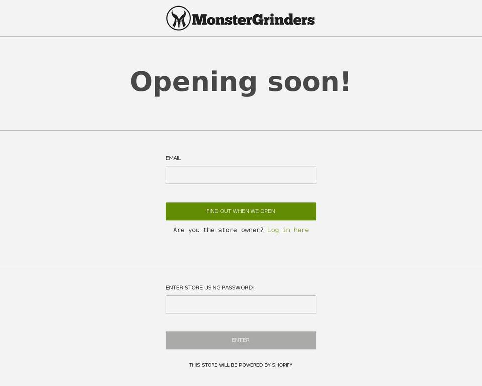 monstergrinders.com shopify website screenshot