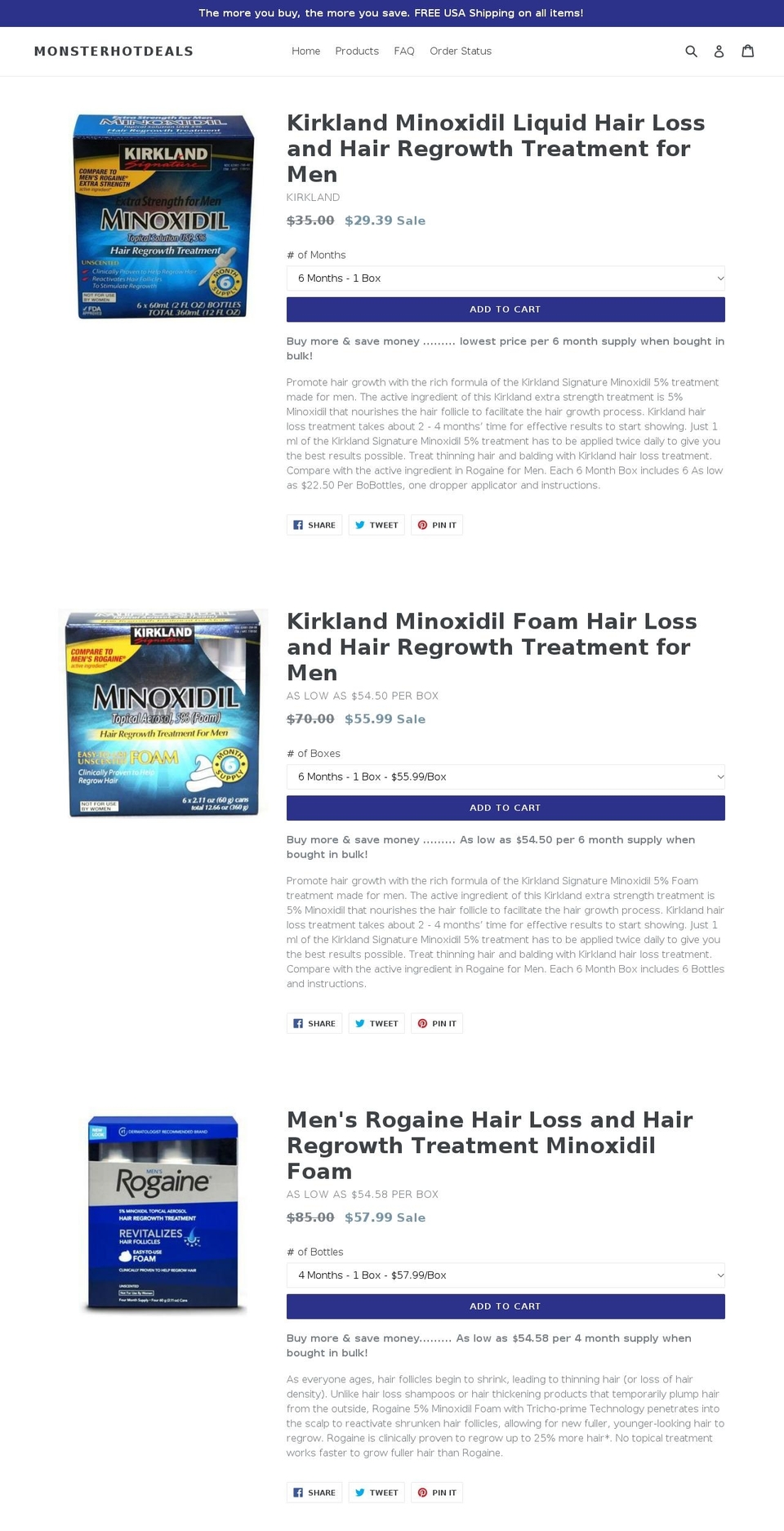 monsterhotdeals.com shopify website screenshot