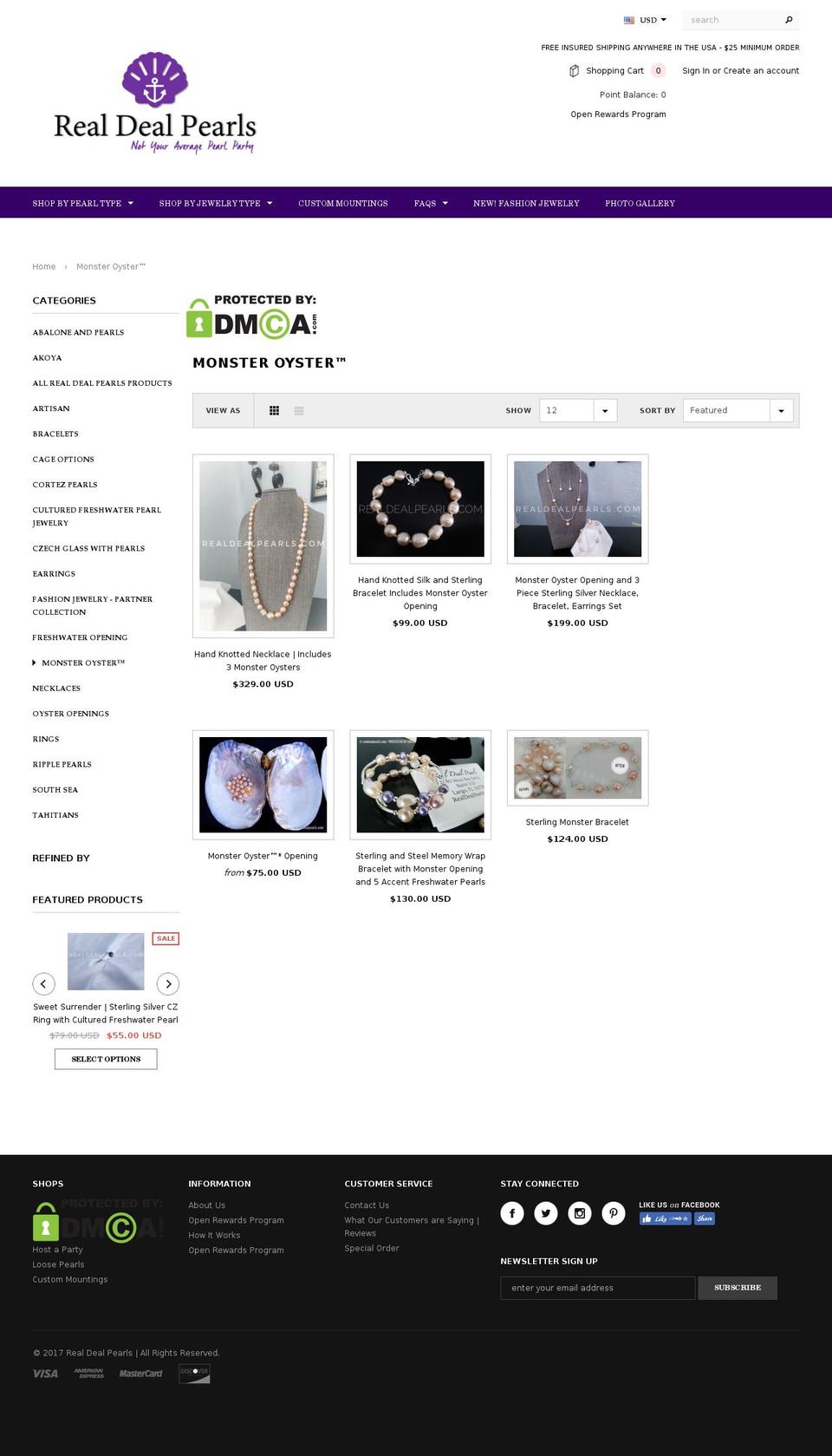 monsteroyster.com — Shopify storefront screenshot