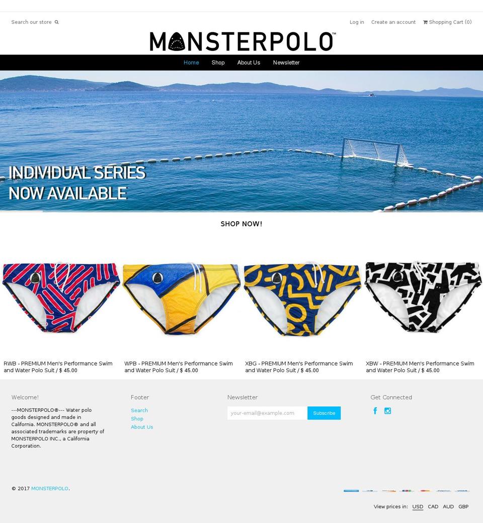 Weekend Shopify theme site example monsterpolo.com