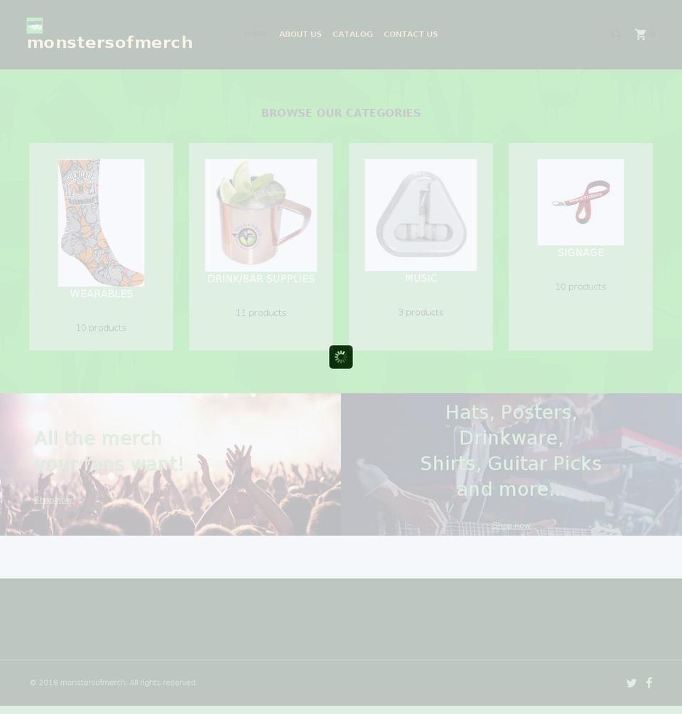monstersofmerch.com — Shopify storefront screenshot