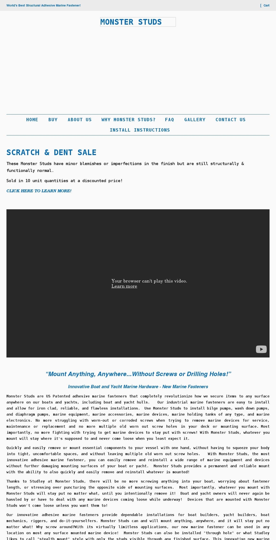 monsterstuds.com shopify website screenshot