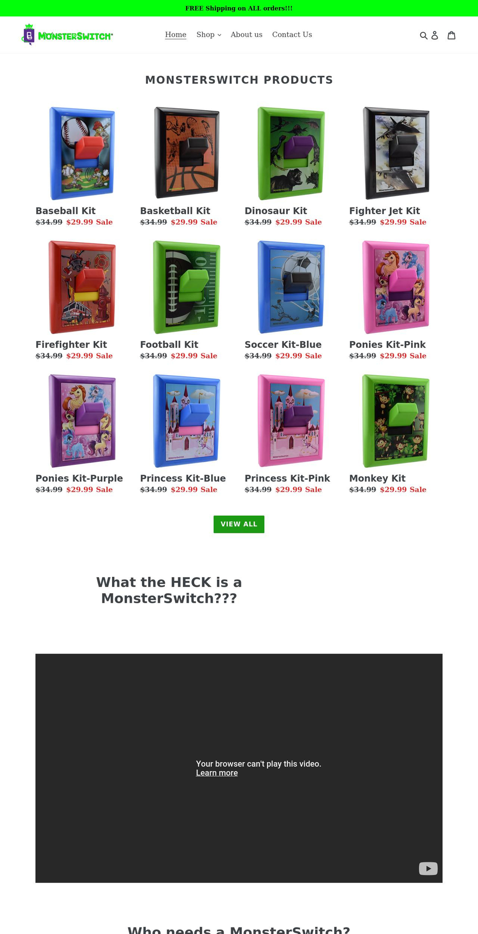 monsterswitch.com shopify website screenshot