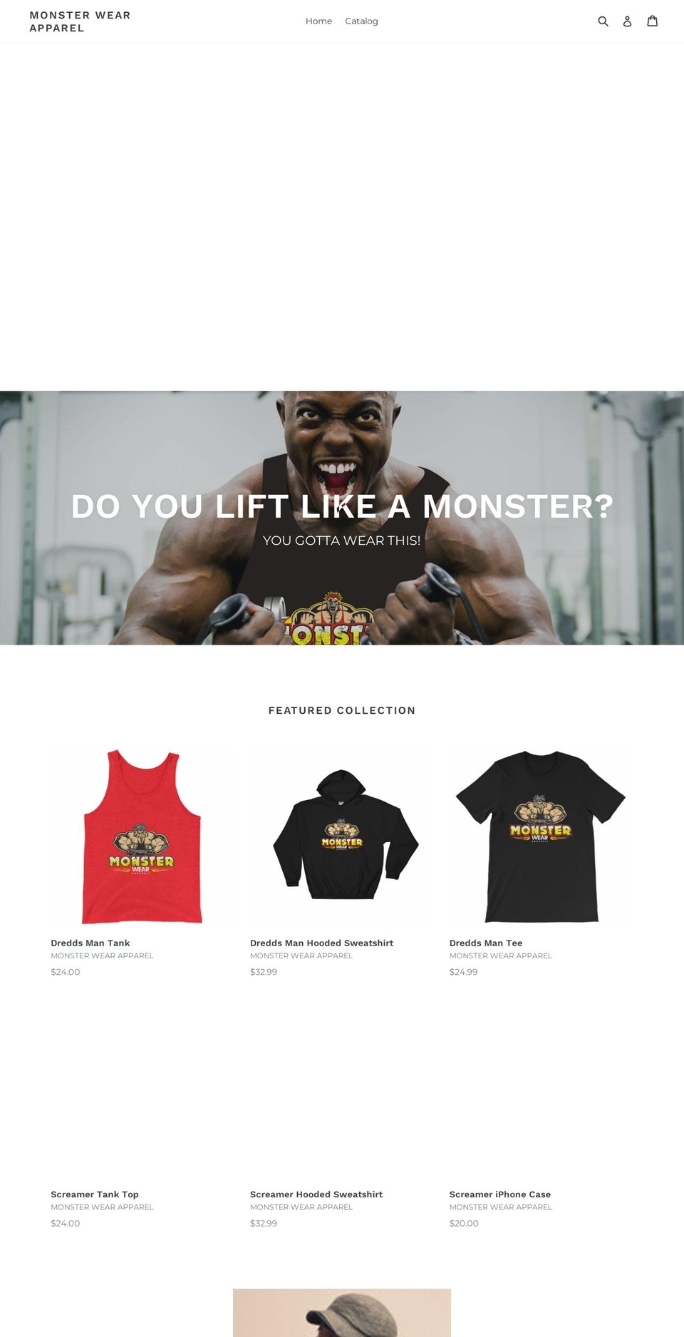 monsterwearapparel.com — Shopify storefront screenshot