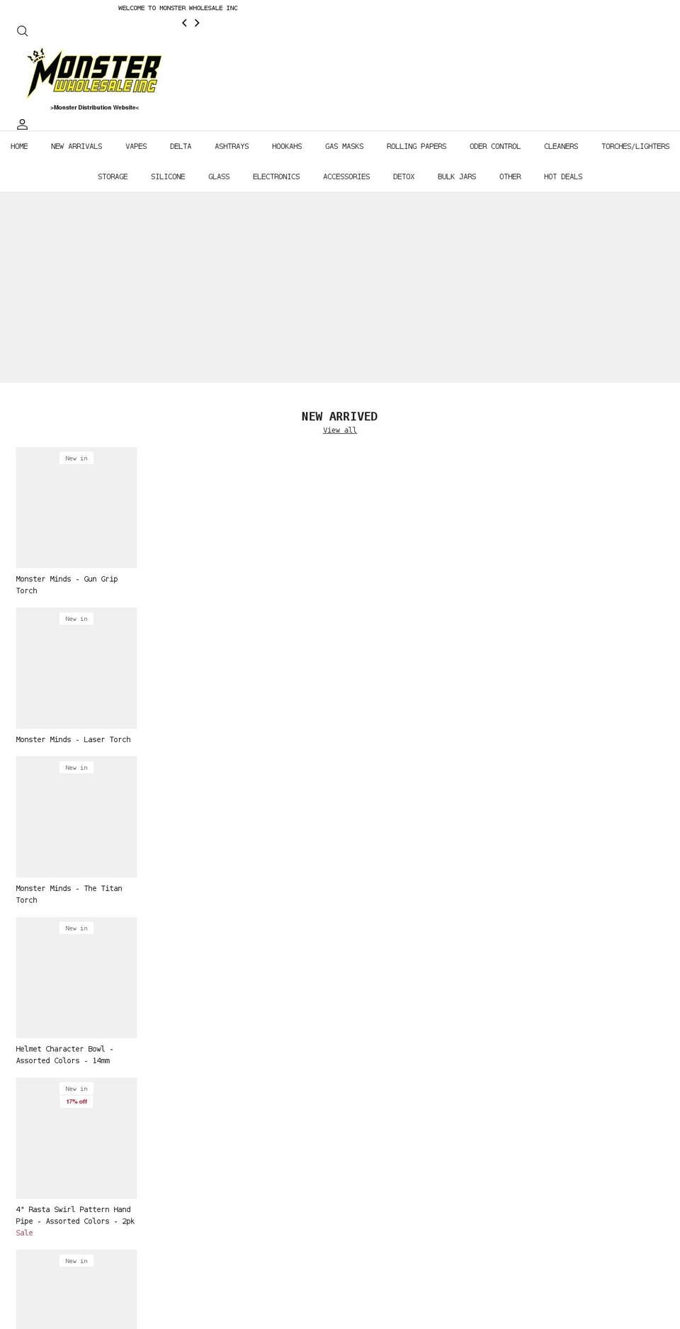 monsterwholesale.net shopify website screenshot
