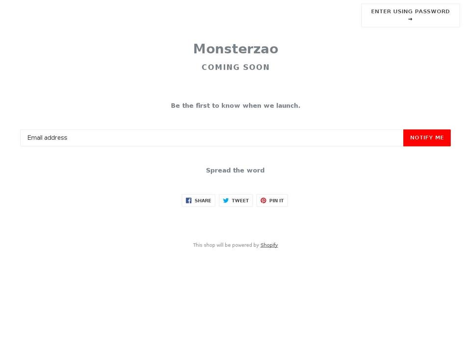 monsterzao.com — Shopify storefront screenshot