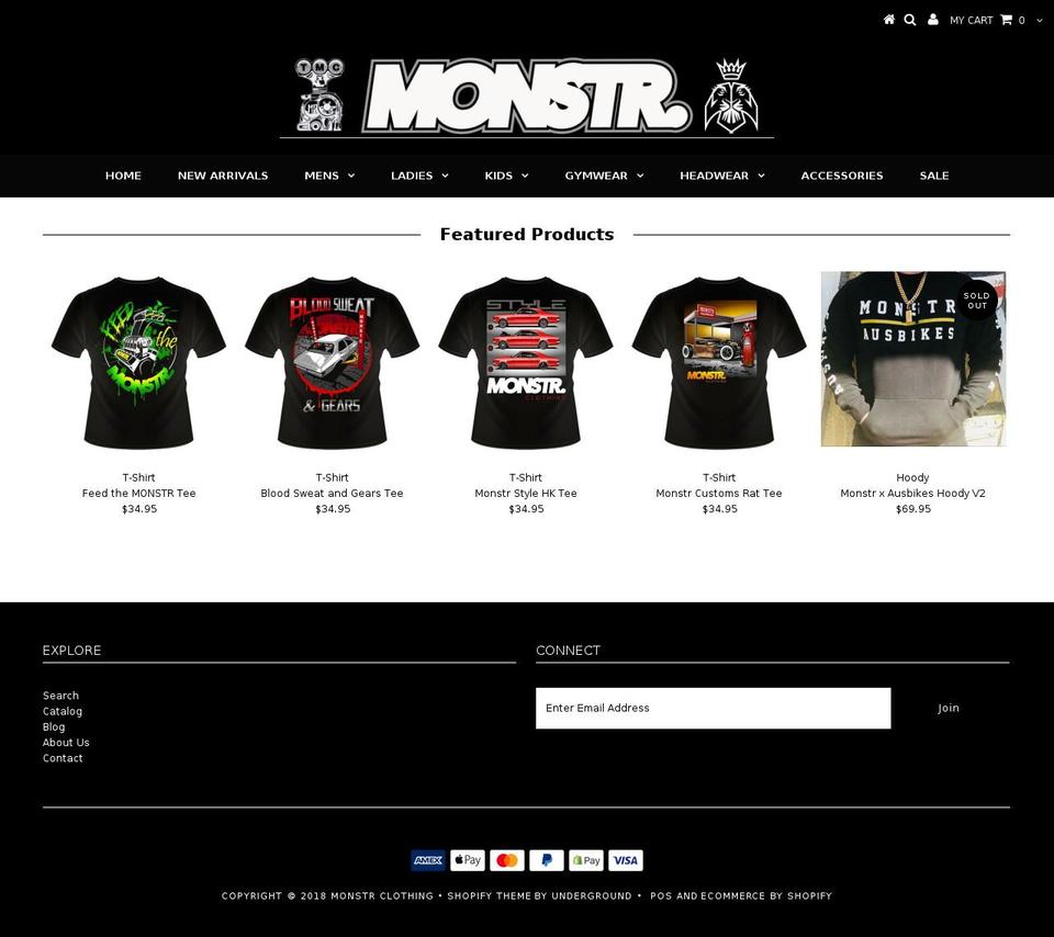 monstrclothing.com — Shopify storefront screenshot