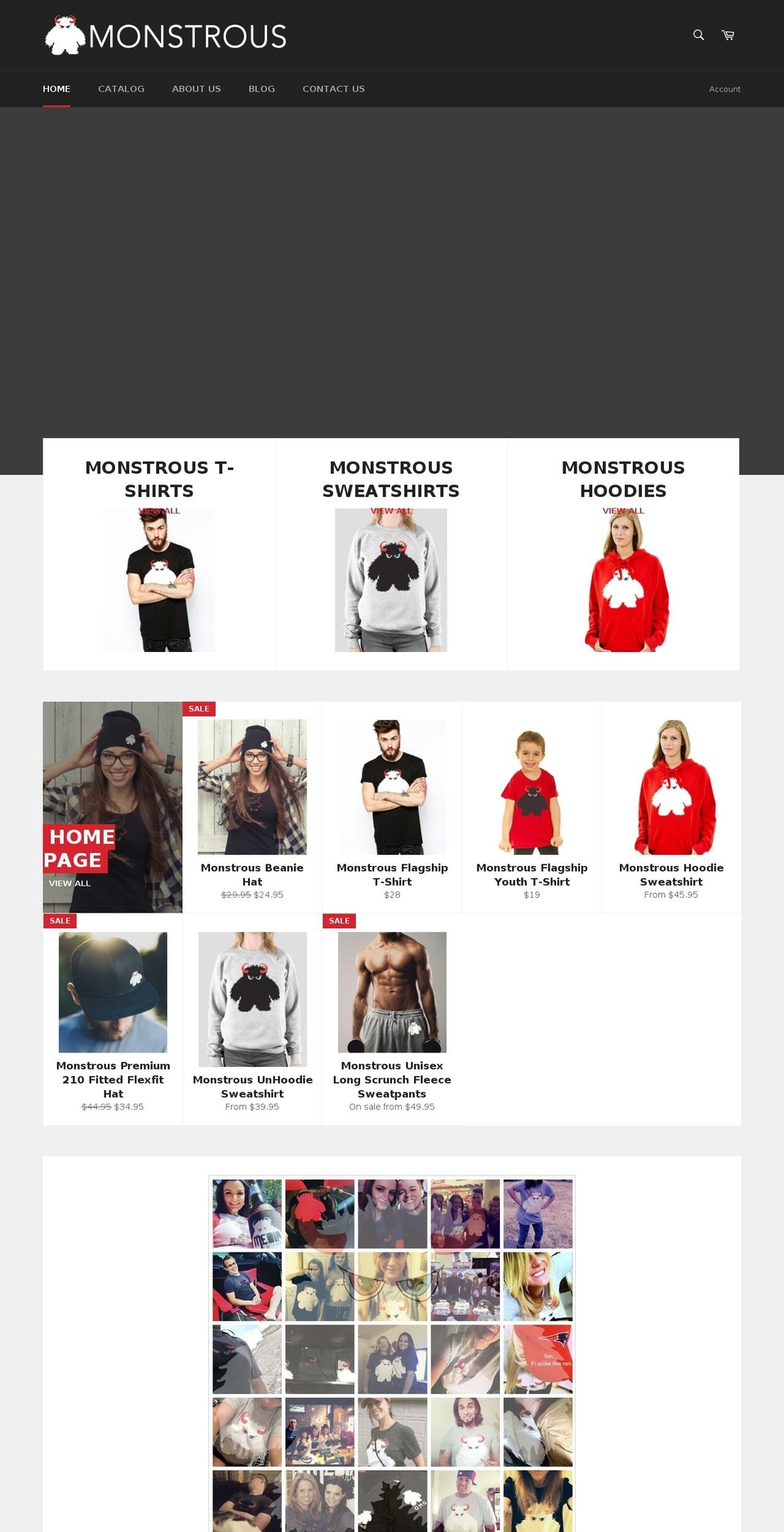 monstrousgear.com — Shopify storefront screenshot