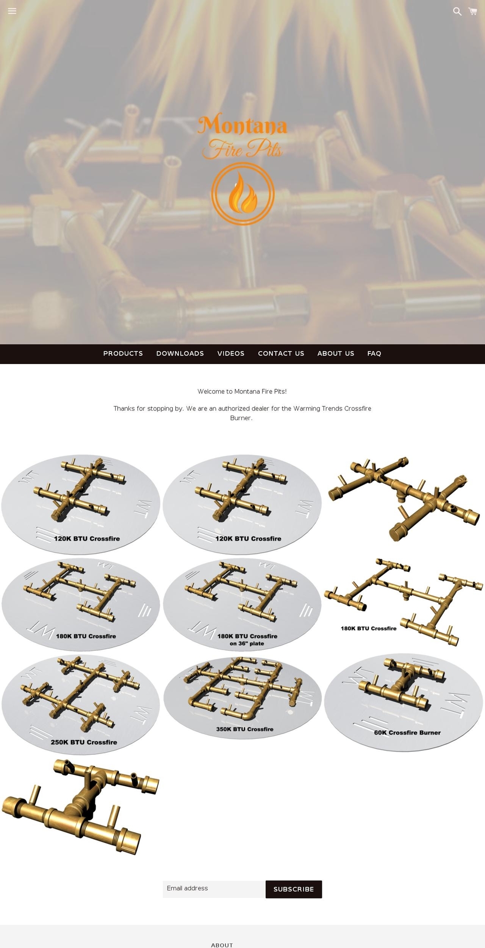 montanafirepits.com shopify website screenshot