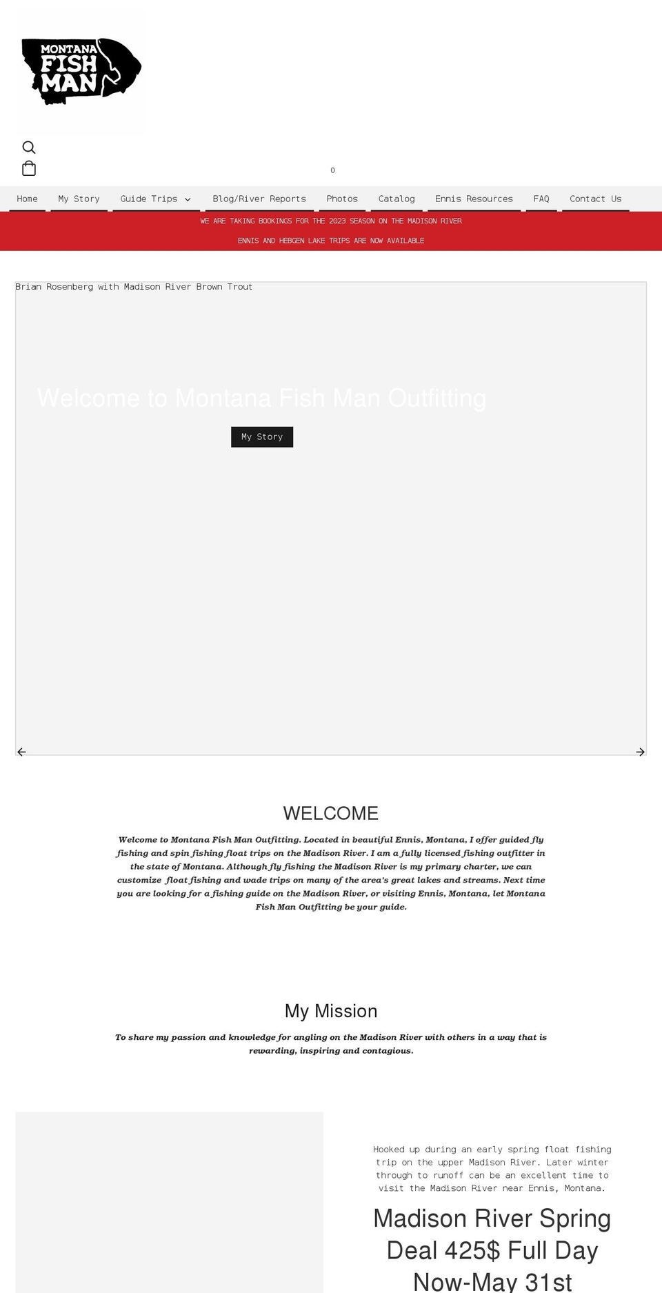 montanafishman.com shopify website screenshot