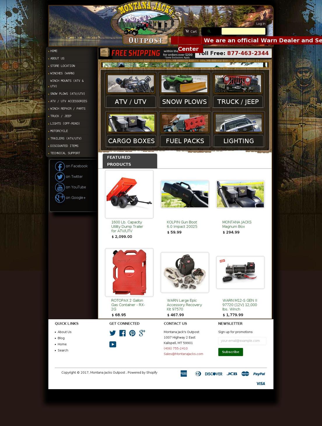 montanajacks.com shopify website screenshot