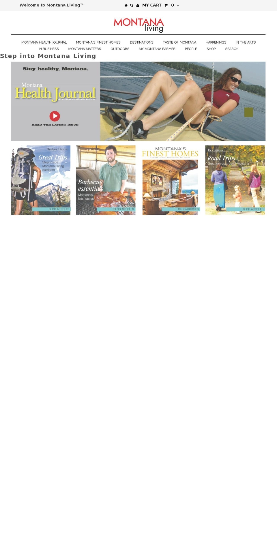 montanaliving.com shopify website screenshot