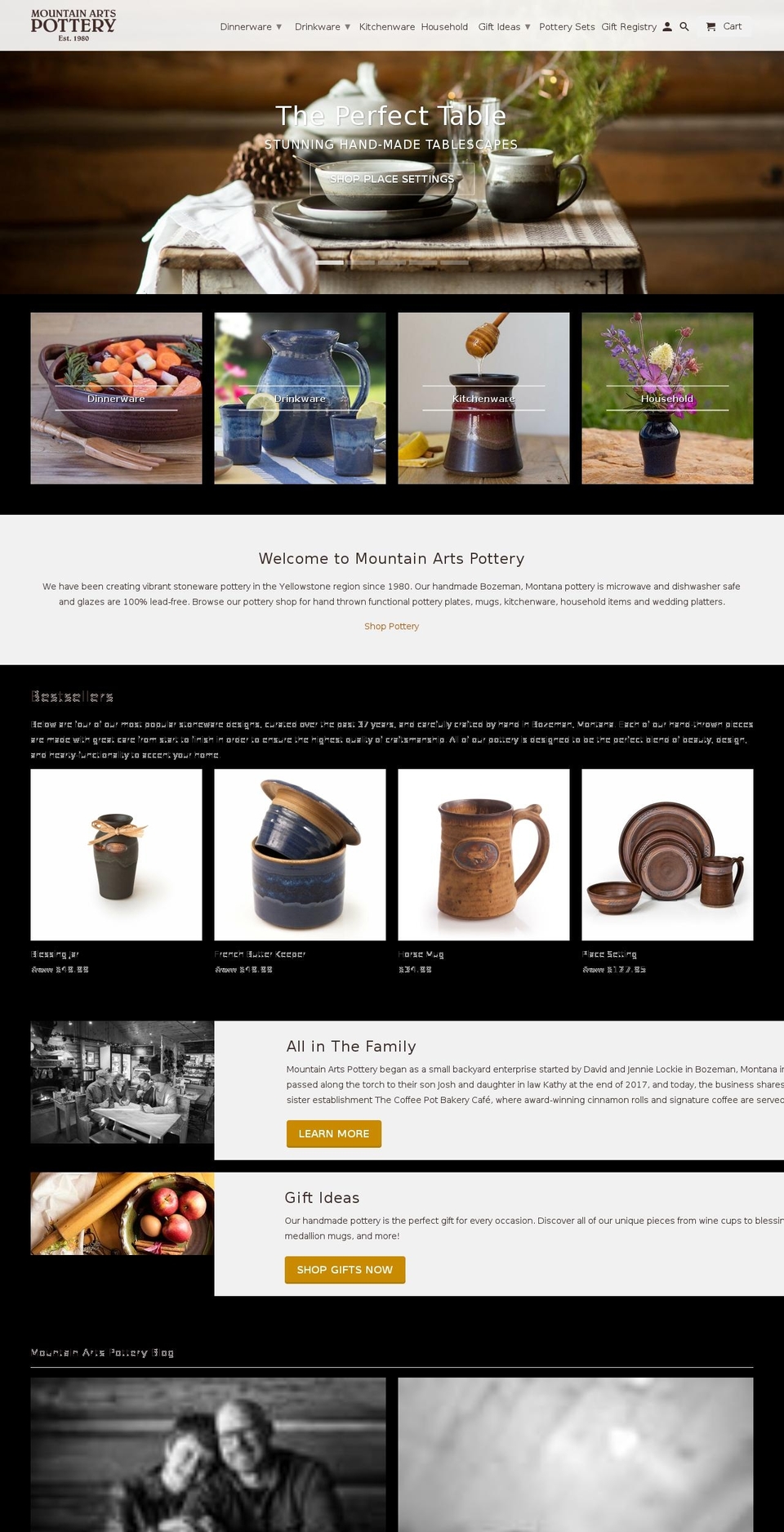 montanapottery.com — Shopify storefront screenshot