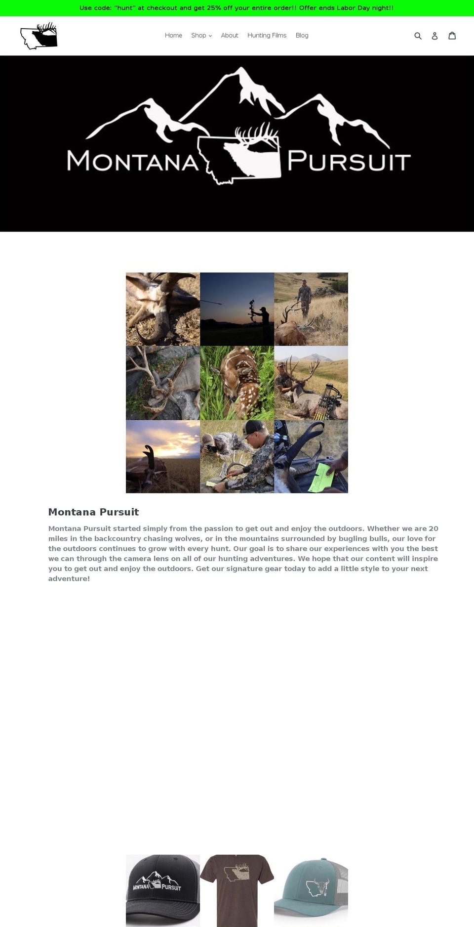 montanapursuit.com — Shopify storefront screenshot