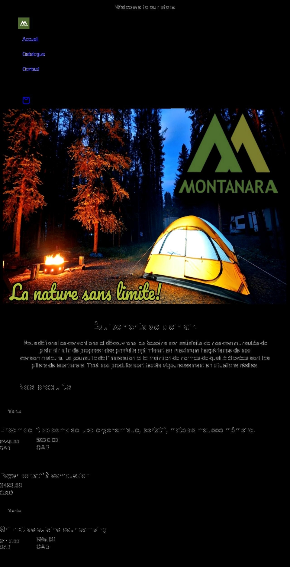 montanara.ca shopify website screenshot