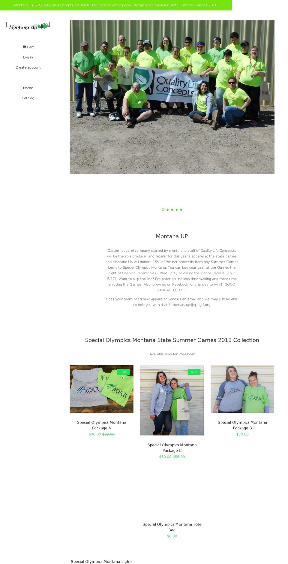 montanaup.com — Shopify storefront screenshot