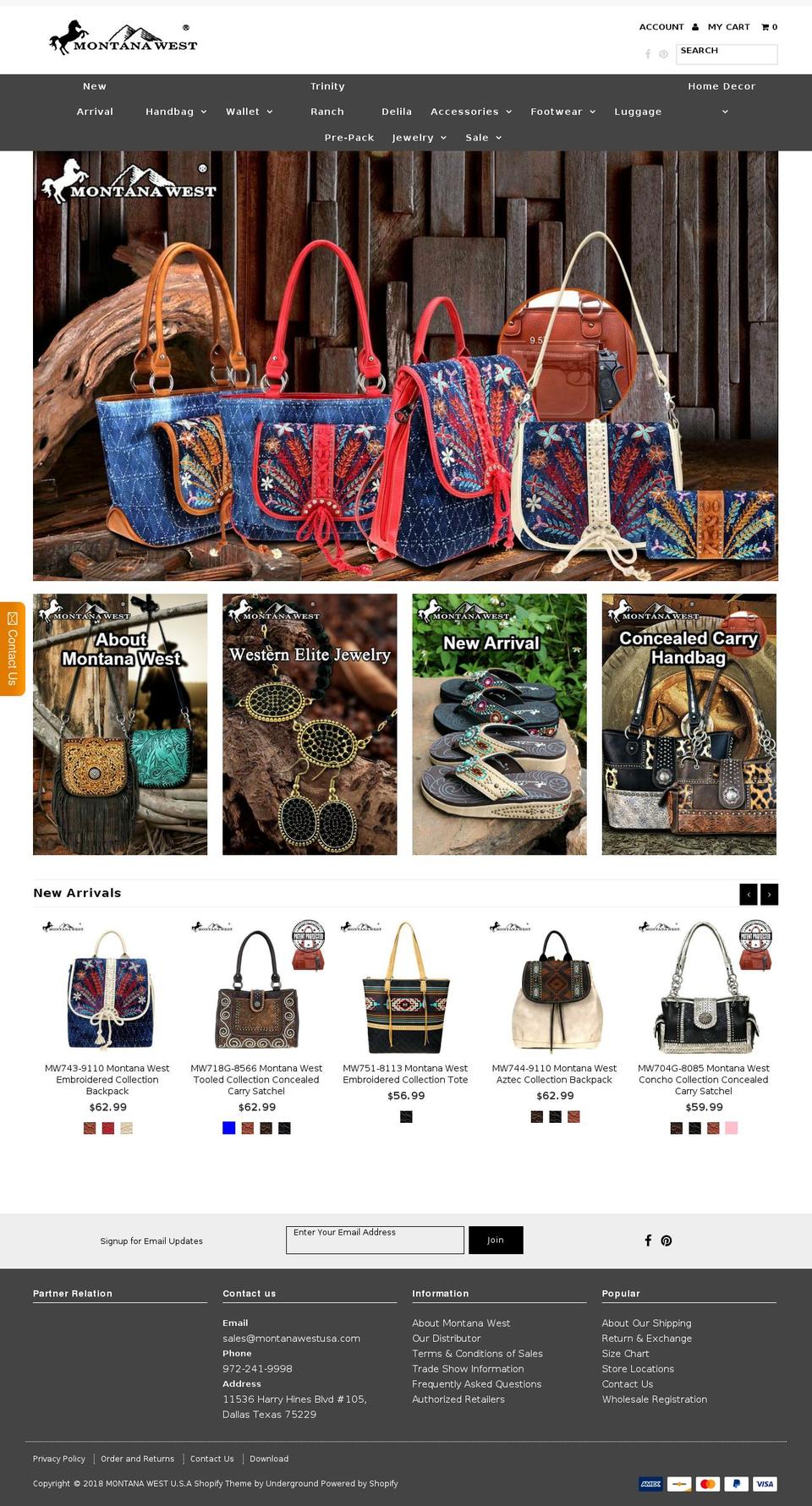 montanawestusa.com — Shopify storefront screenshot