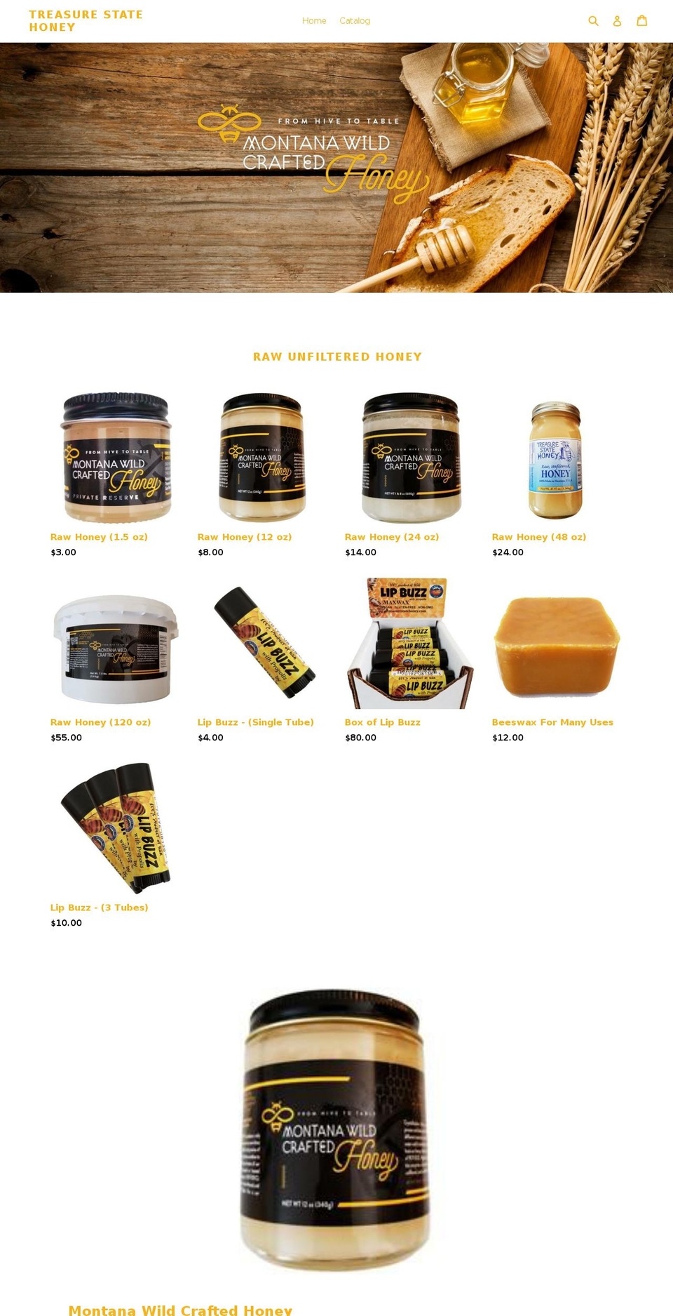montanawildcraftedhoney.com shopify website screenshot