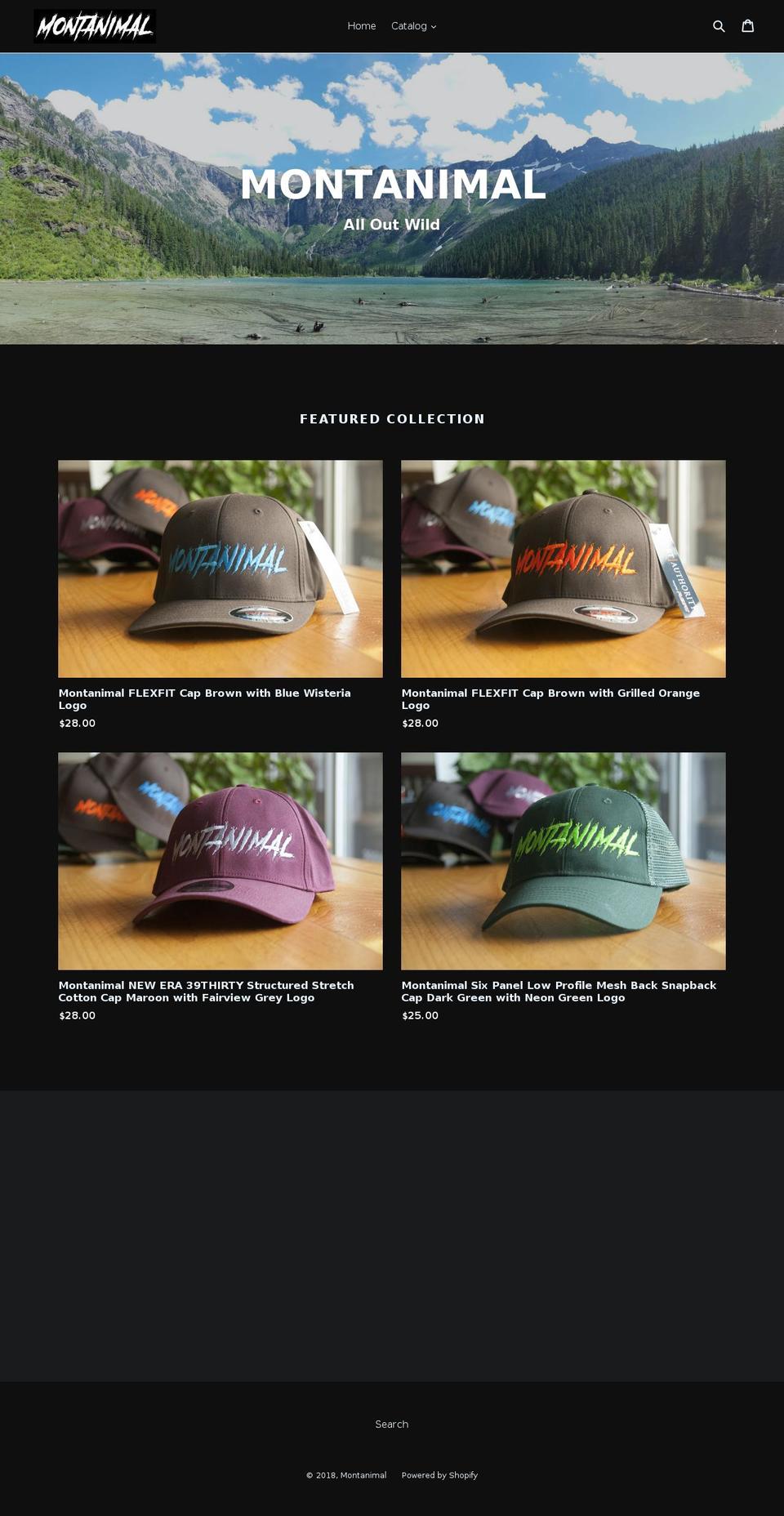 montanimalclothing.com — Shopify storefront screenshot