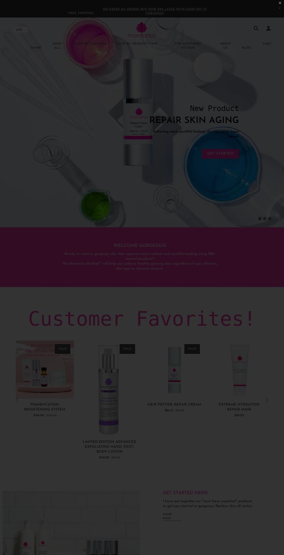Beaux Shopify theme site example montarboskincarestore.com
