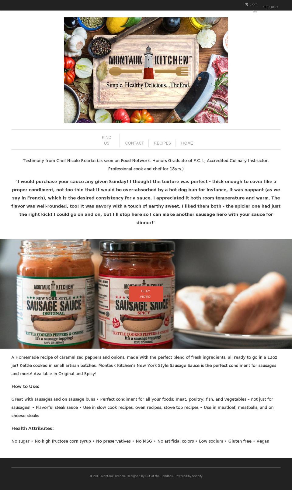 montaukfinefoods.com — Shopify storefront screenshot