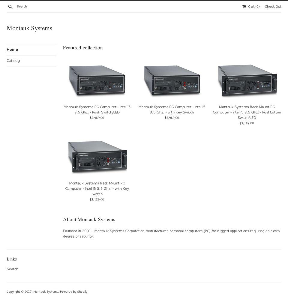 montauksystems.com shopify website screenshot