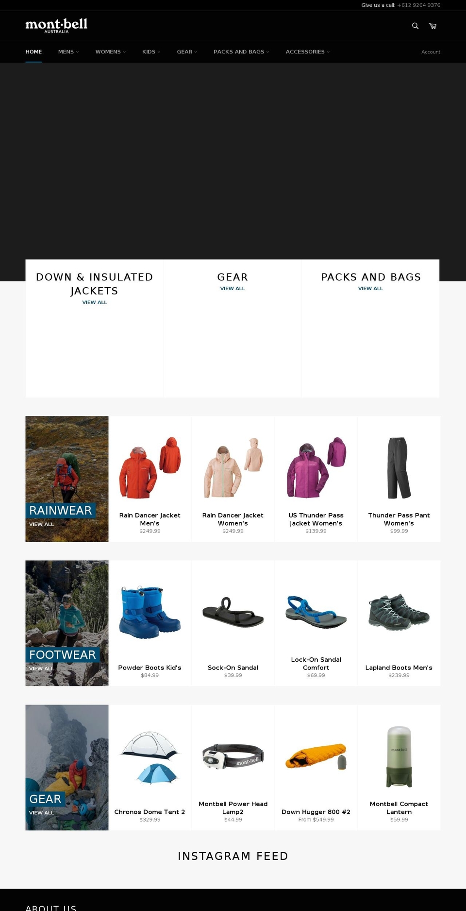 montbelloutdoor.com.au shopify website screenshot