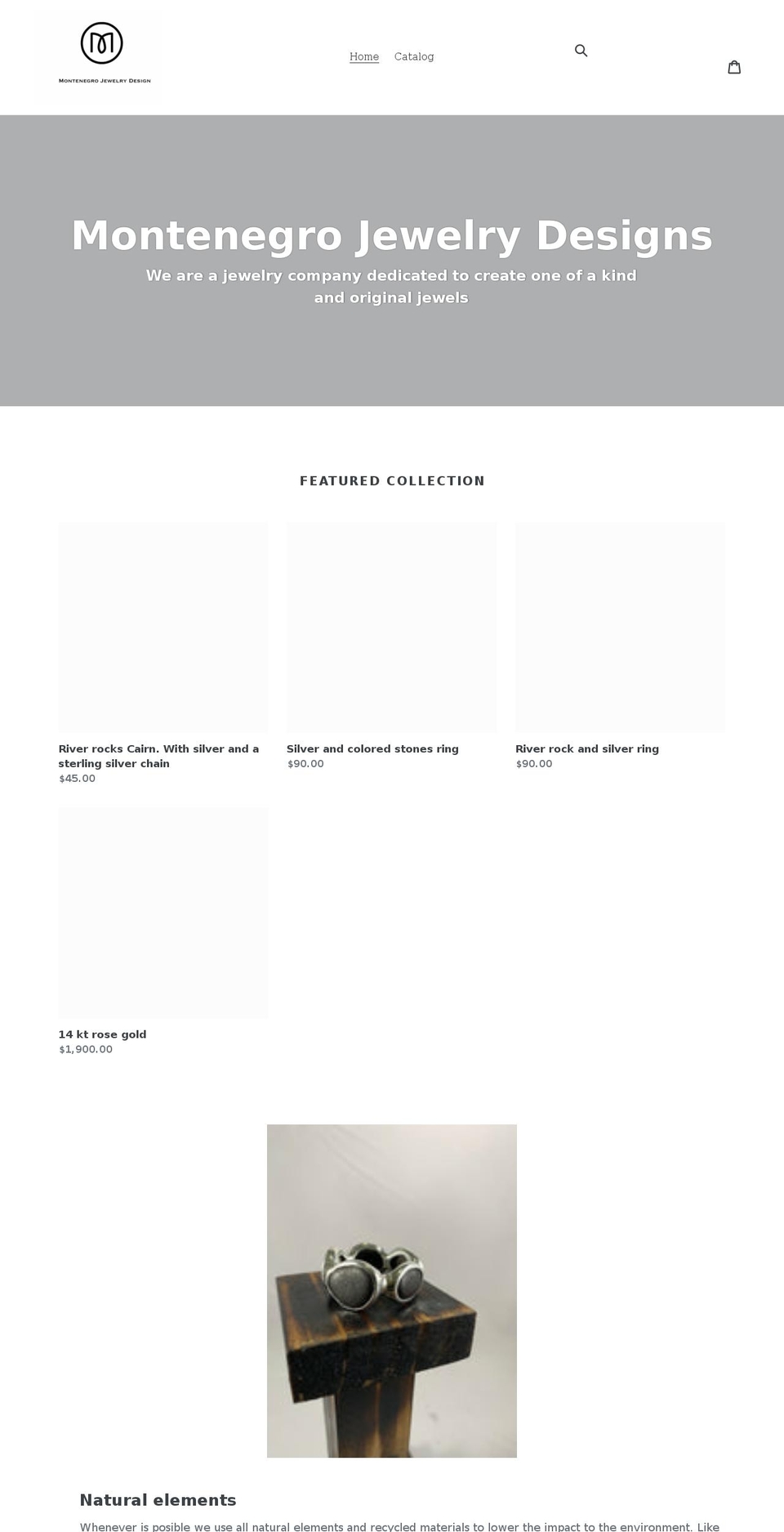 montenegrojewelrydesign.com shopify website screenshot