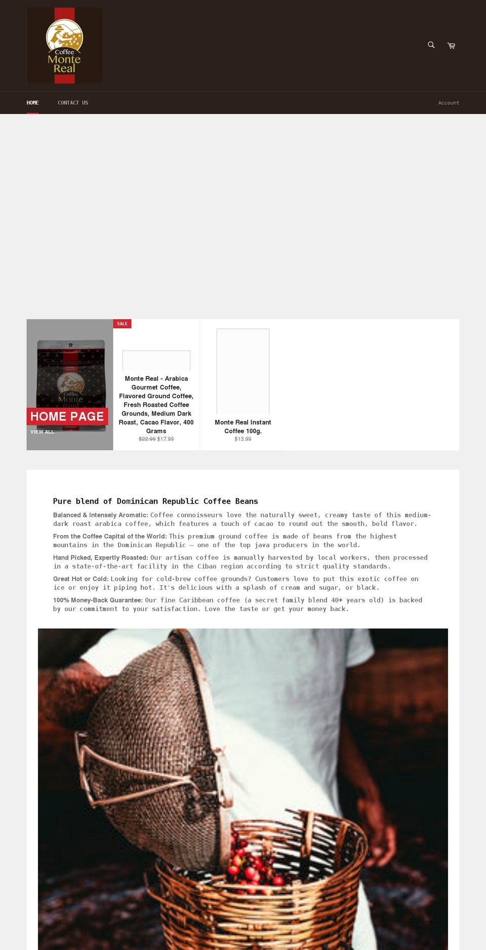 monterealcoffee.com shopify website screenshot