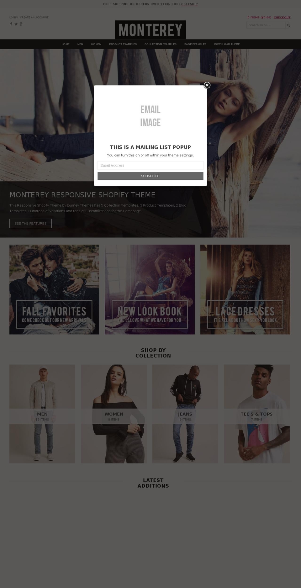 monterey.myshopify.com shopify website screenshot