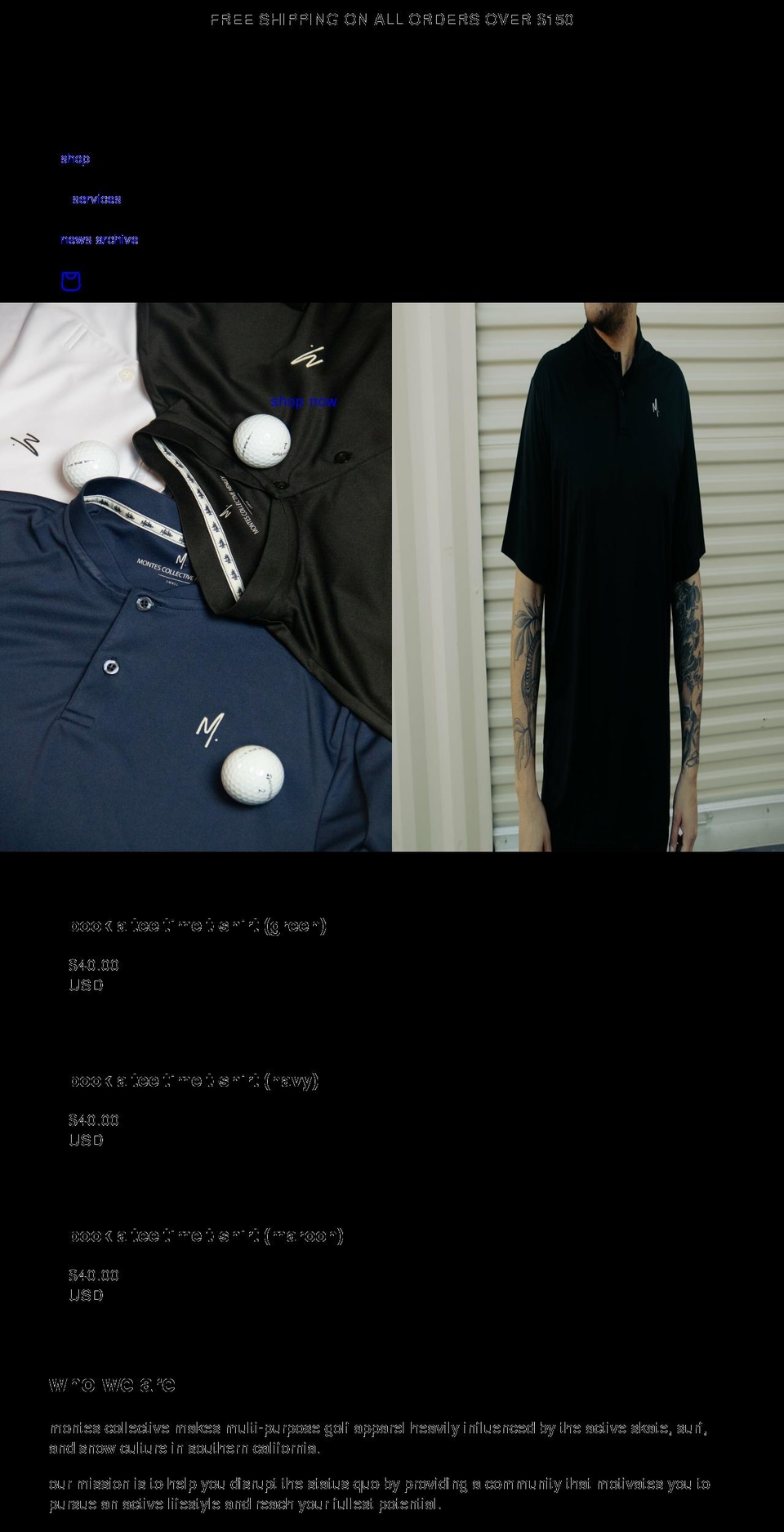 montescollective.com shopify website screenshot