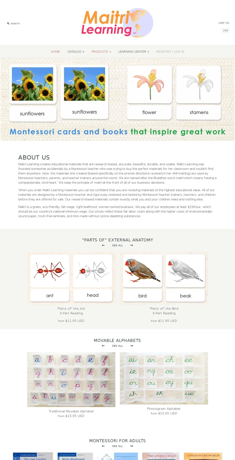 montessori.clothing shopify website screenshot