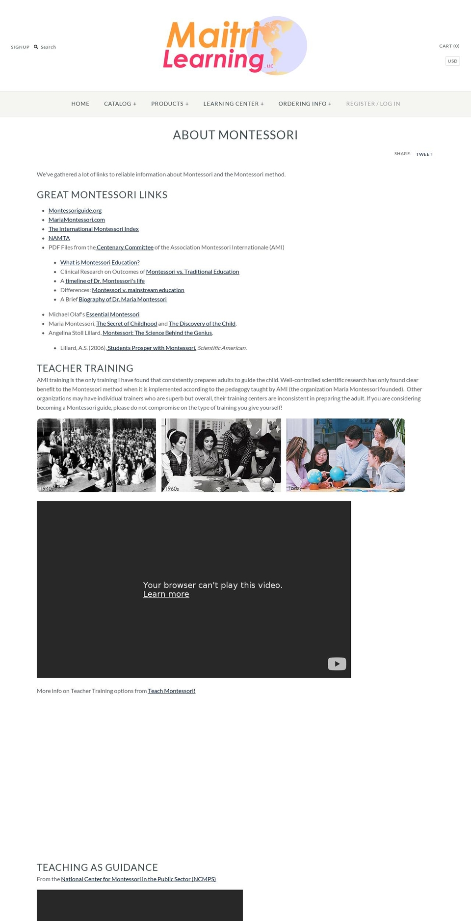 montessoribasics.com — Shopify storefront screenshot