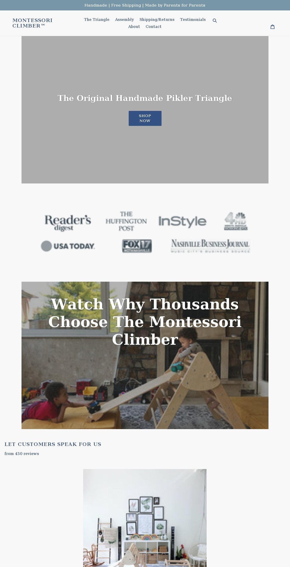 montessoriclimber.com shopify website screenshot