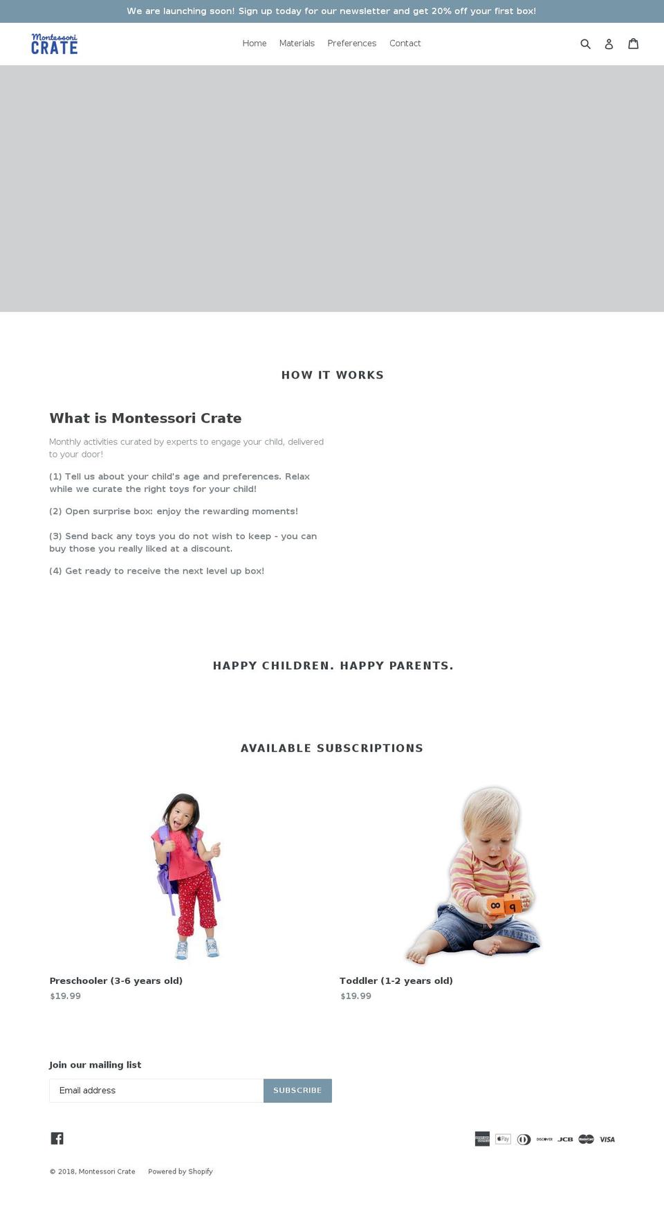 montessoricrate.com — Shopify storefront screenshot