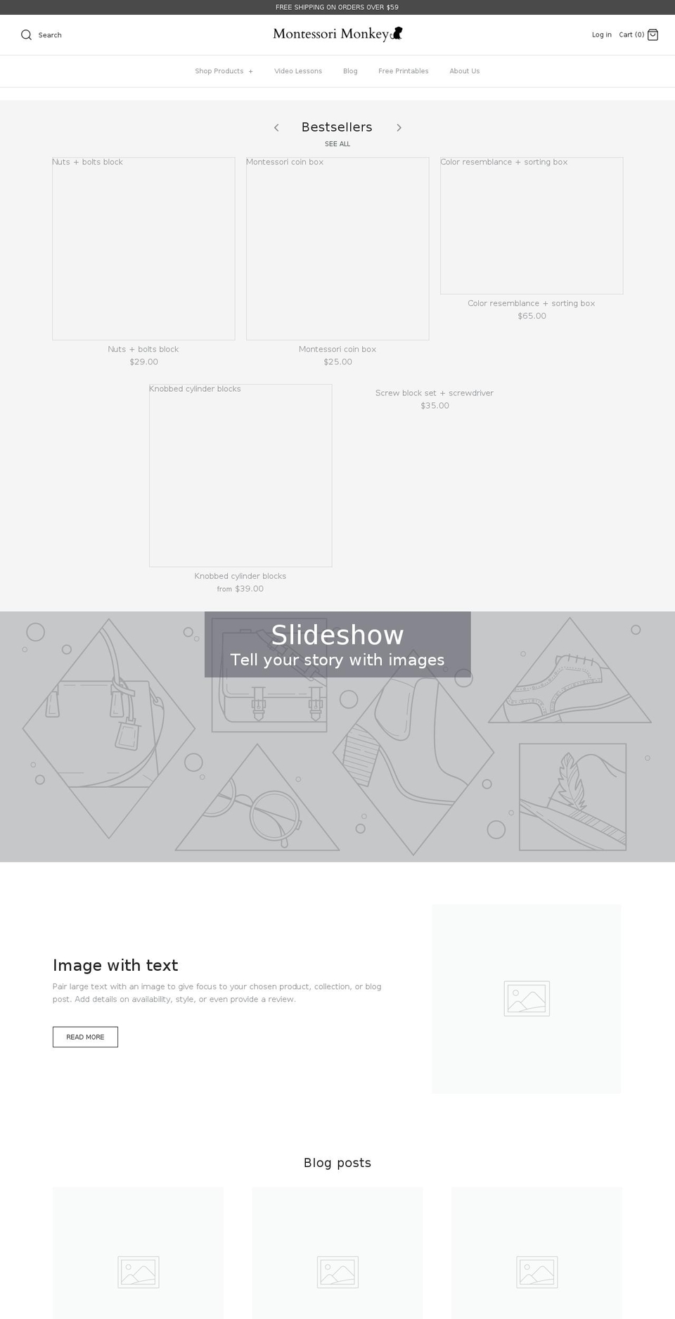 montessorimonkey.com — Shopify storefront screenshot