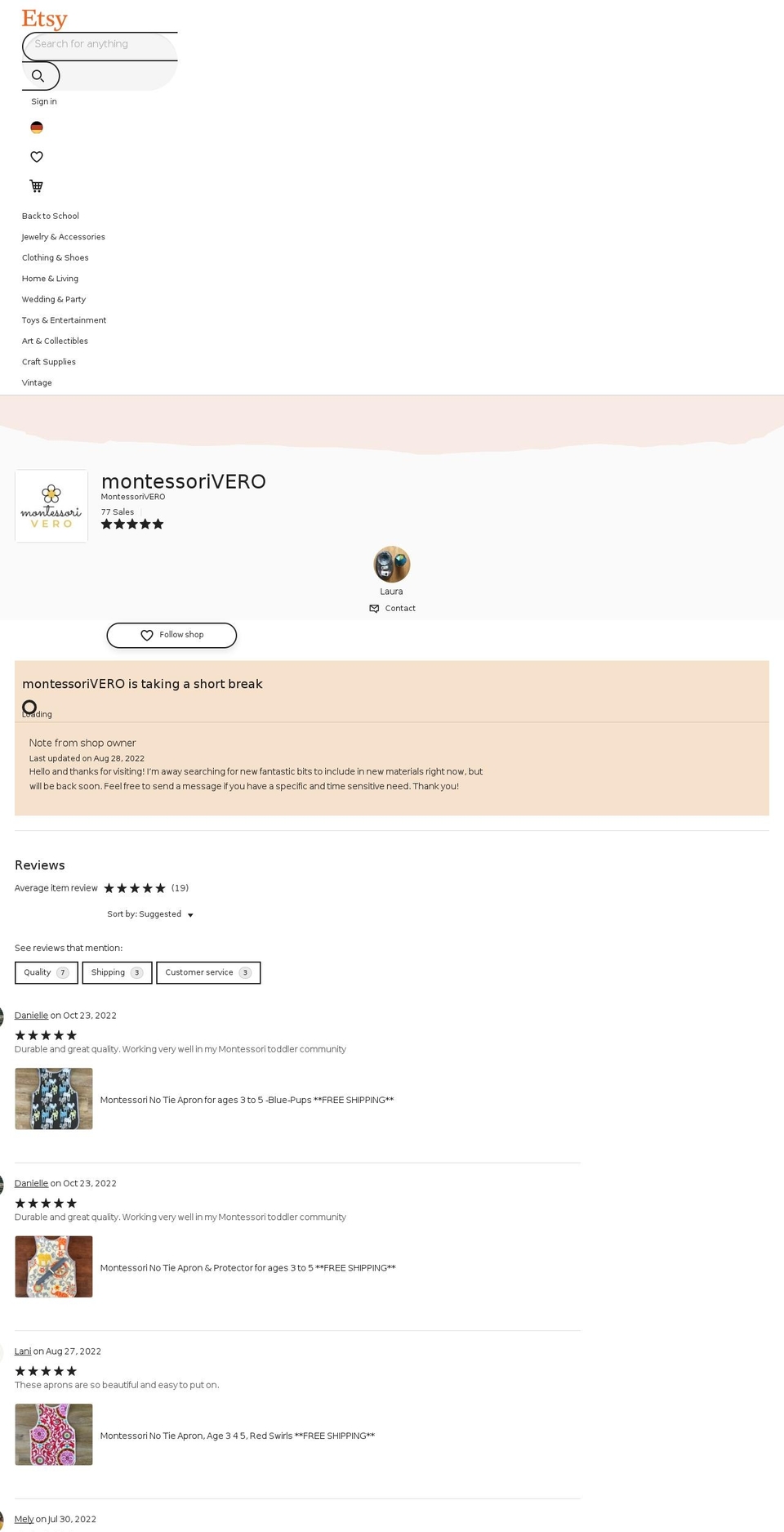 montessorivero.com shopify website screenshot