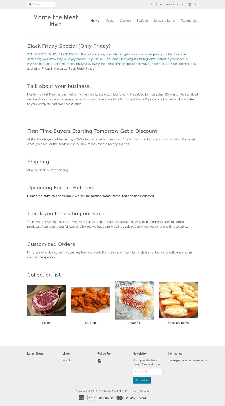 montethemeatman.com shopify website screenshot