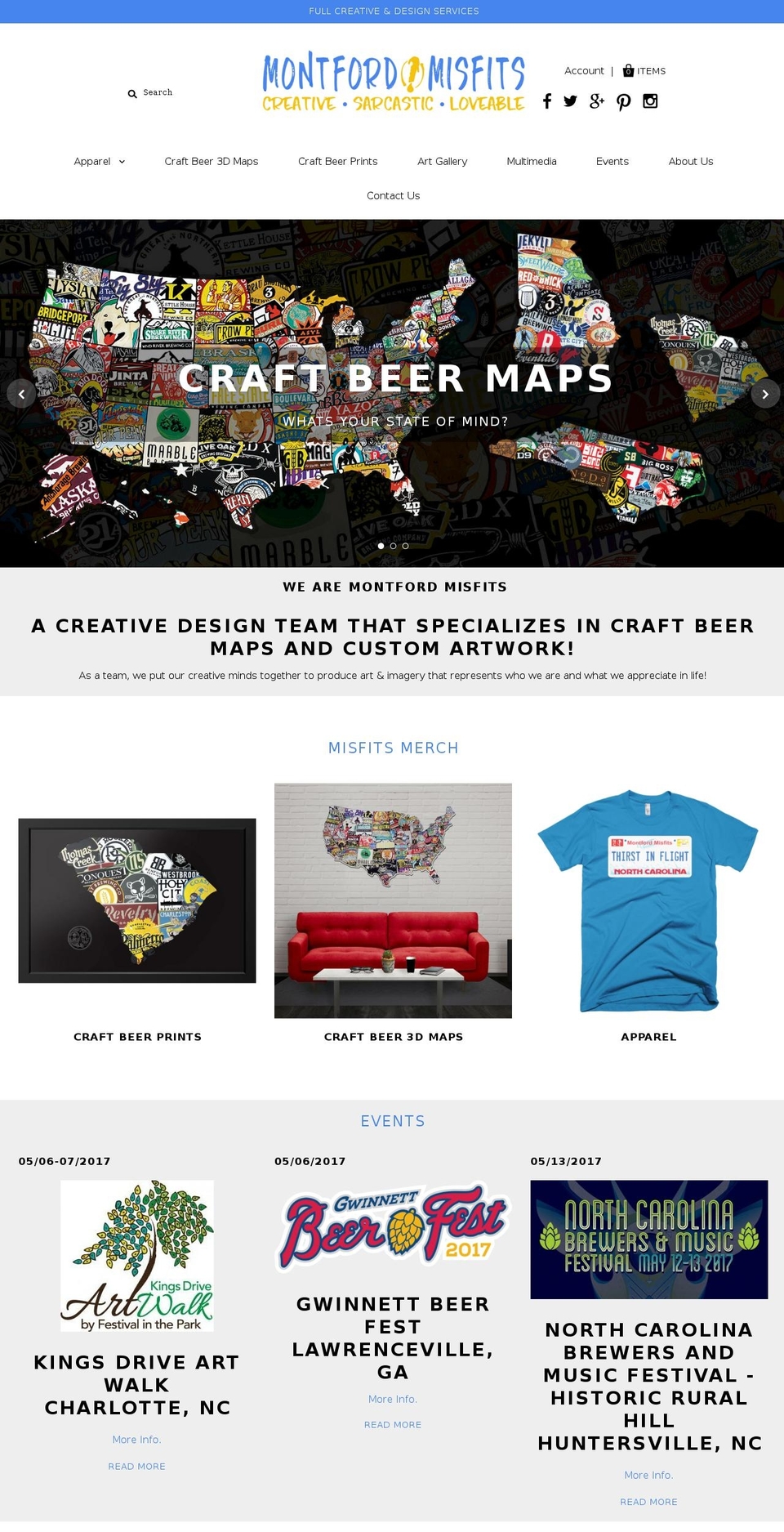 montfordmisfits.com shopify website screenshot