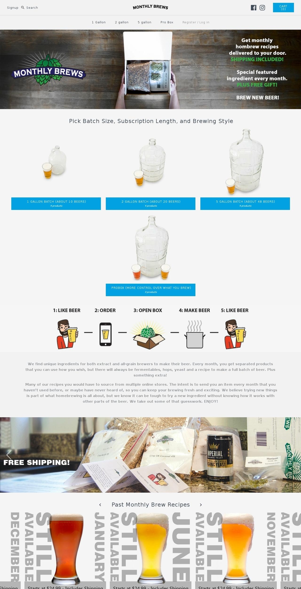 monthlybrews.com — Shopify storefront screenshot