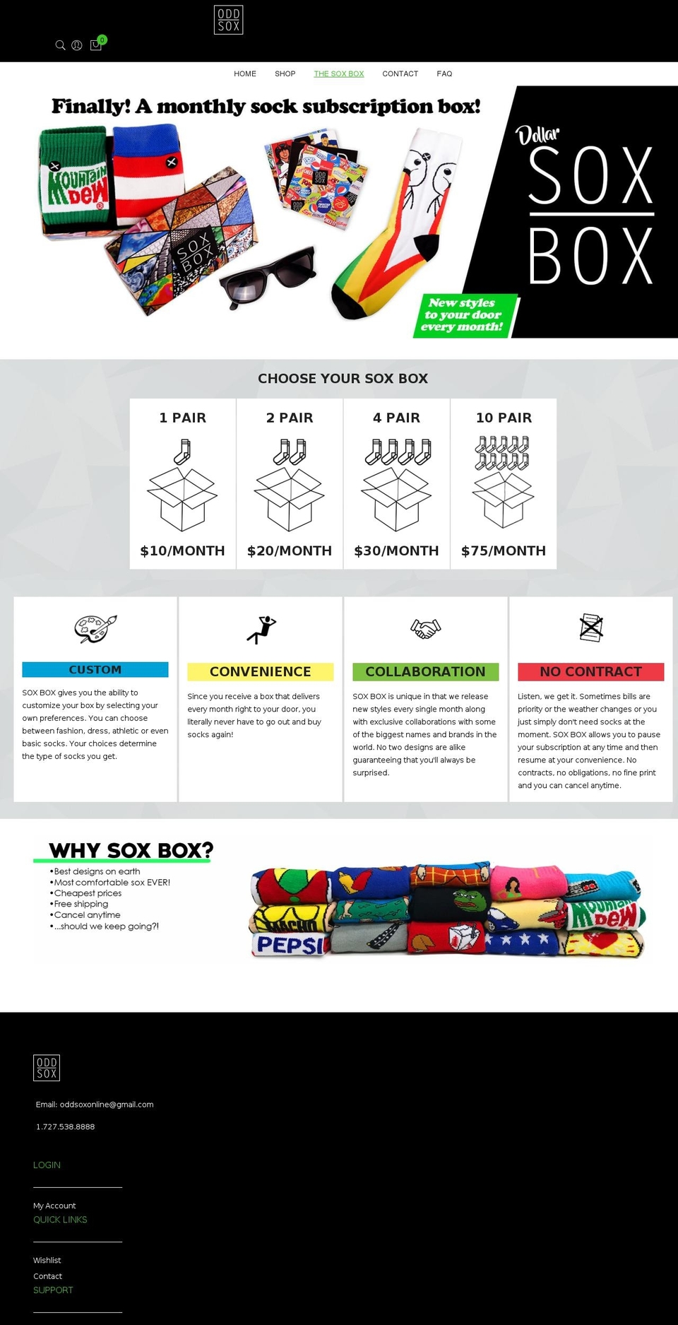 V4 Shopify theme site example monthlysocksbox.com