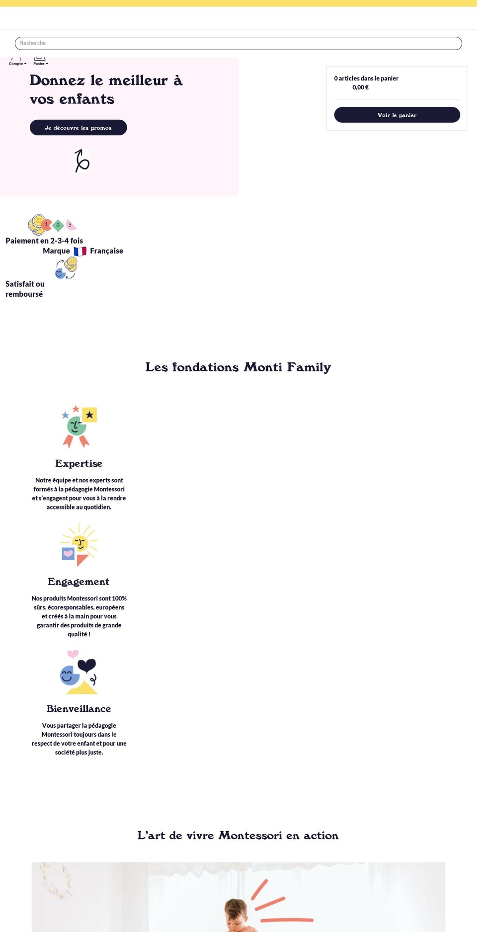 monti-family.com shopify website screenshot