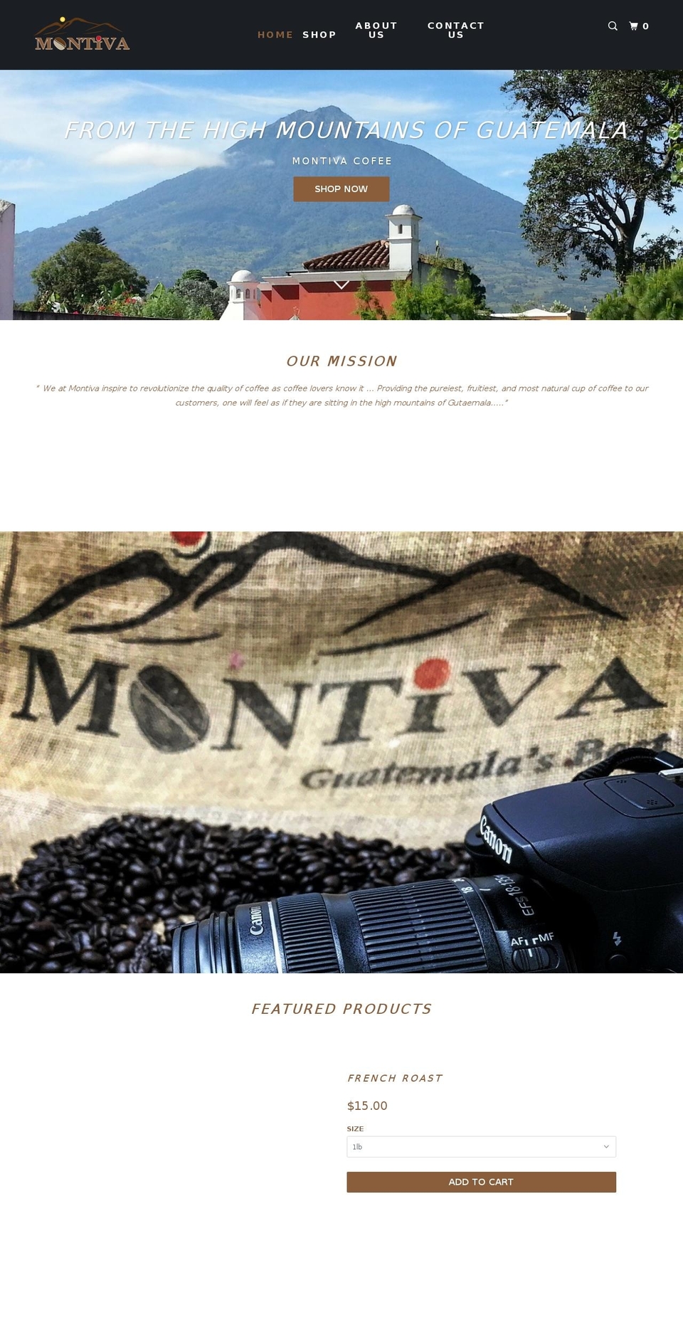 montivacoffee.com — Shopify storefront screenshot