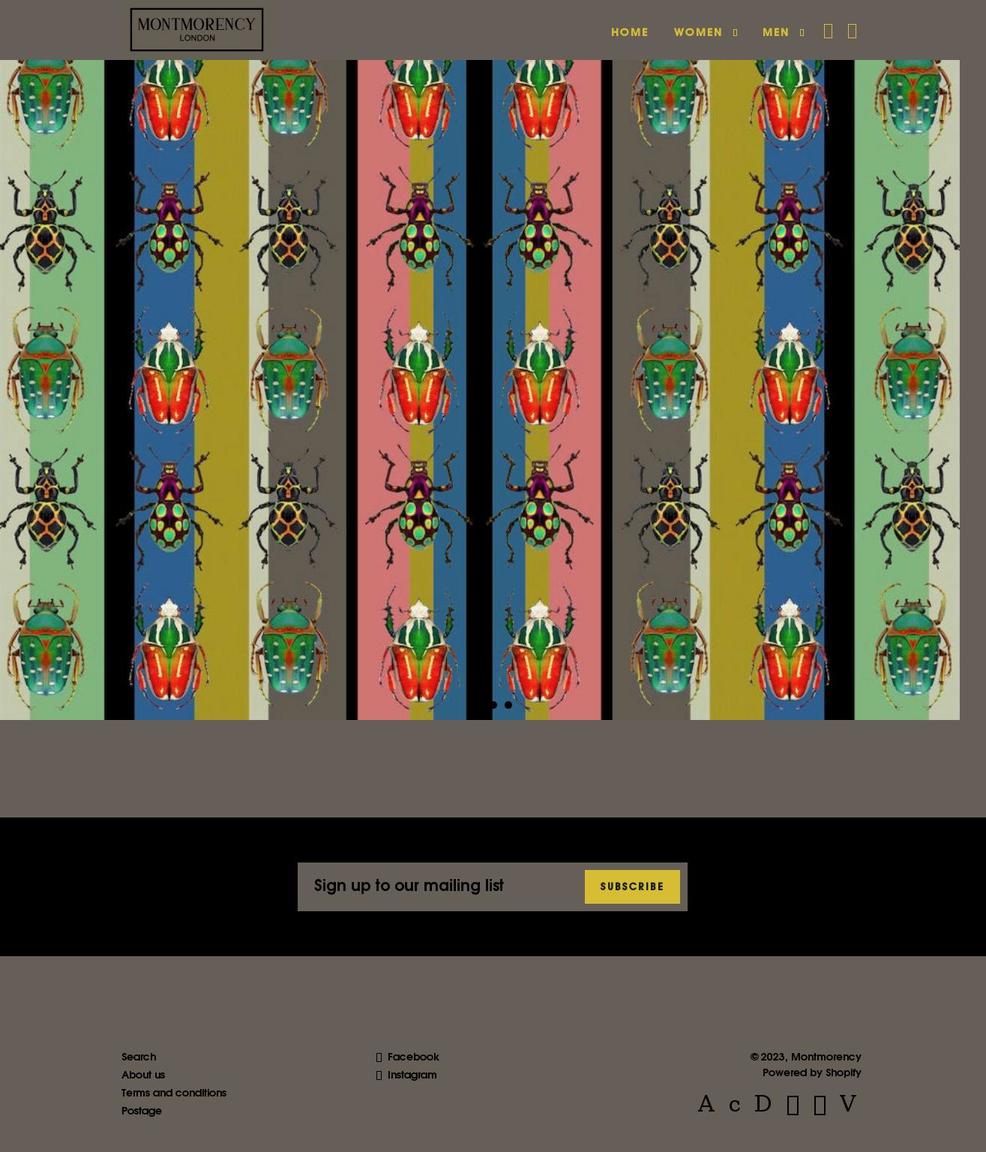 montmorency.co.uk shopify website screenshot