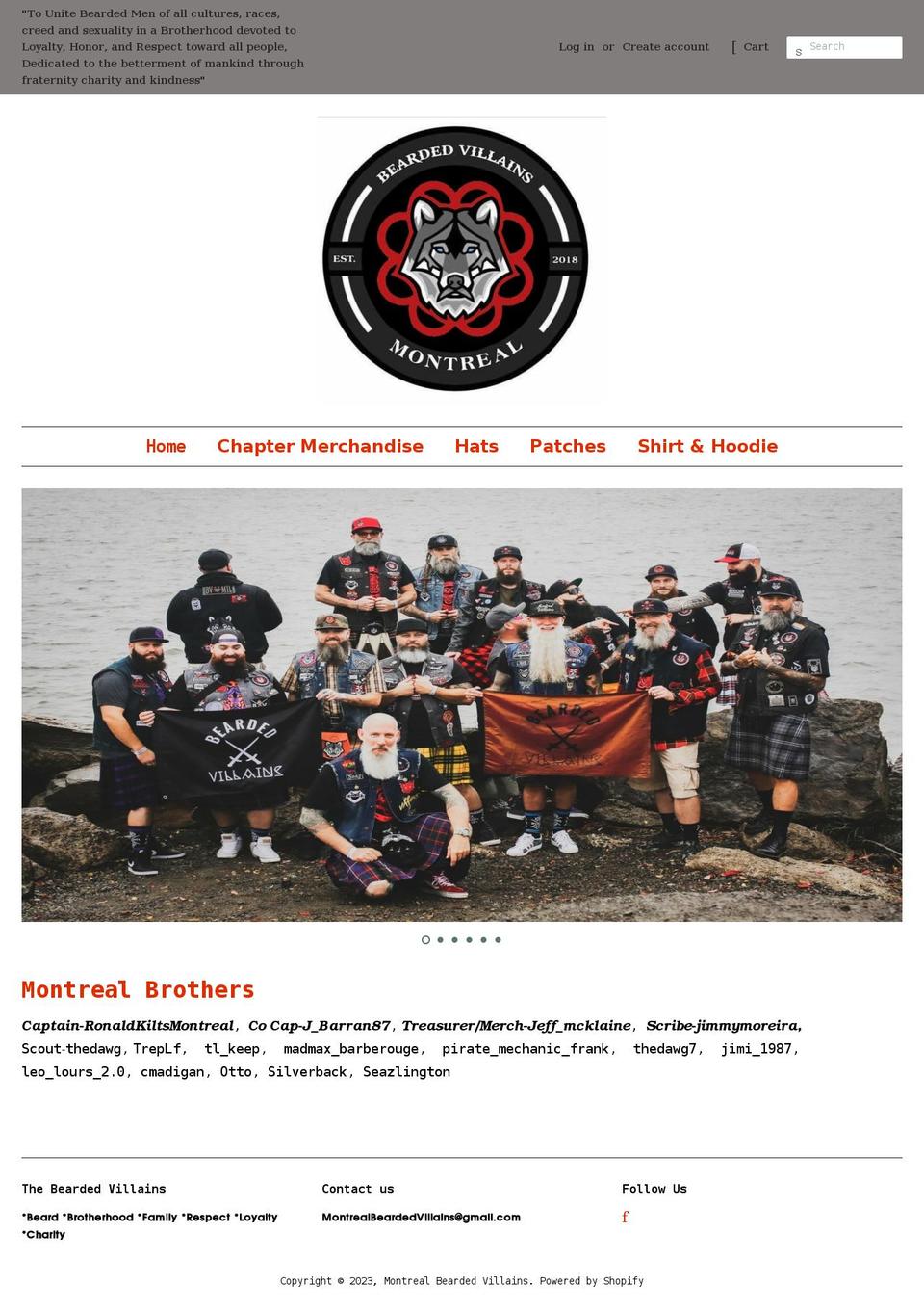 montrealbeardedvillains.com shopify website screenshot